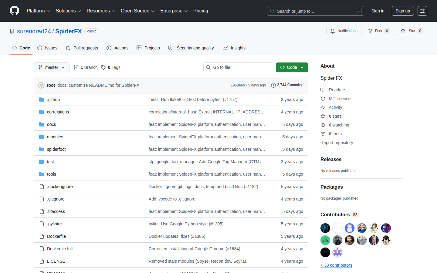 Spider FX repository screenshot