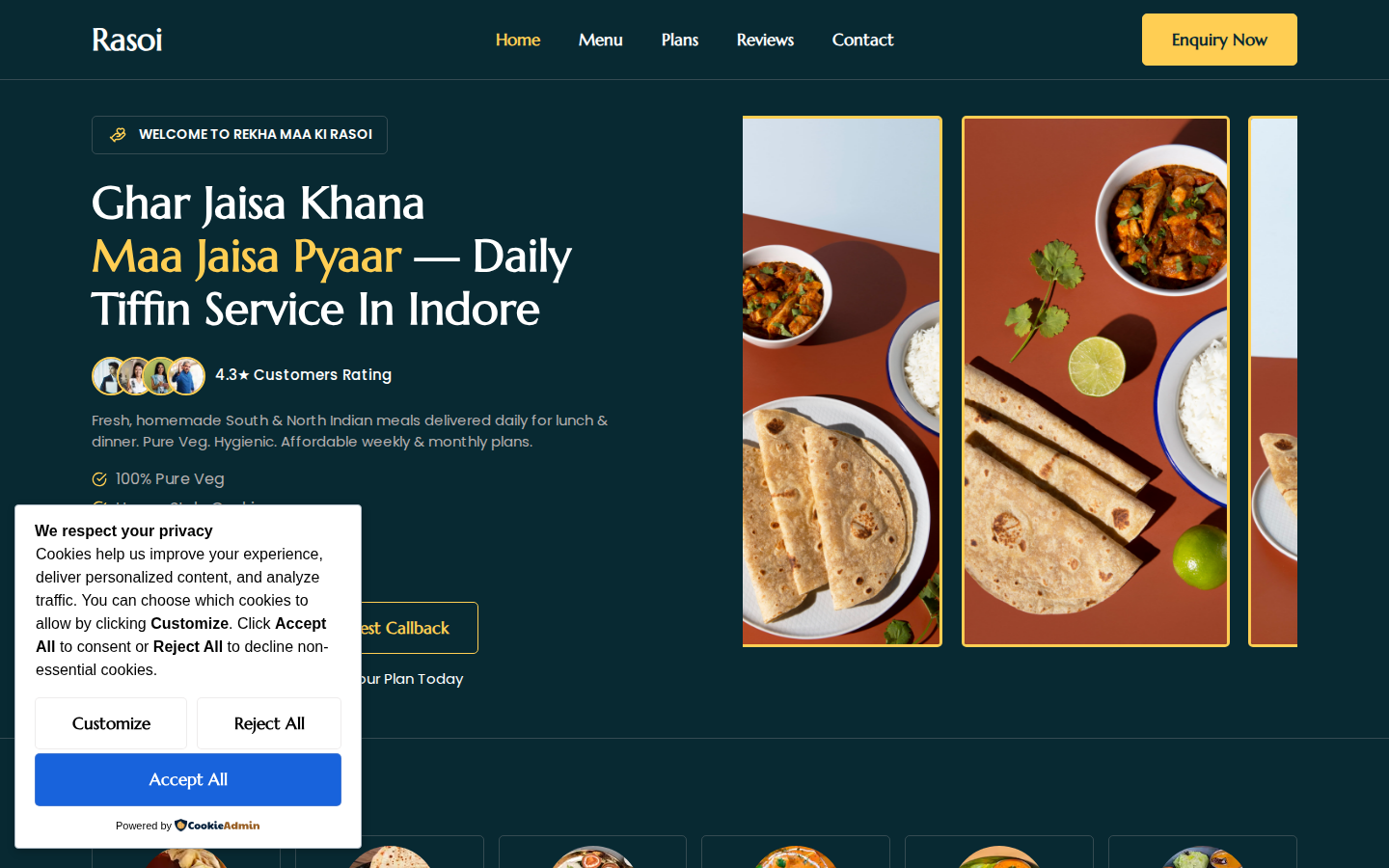 Rekha Maa Ki Rasoi website screenshot
